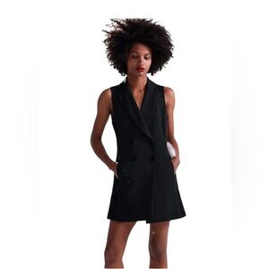 Zara Black Tuxedo-Style Dress – Size Small (S)